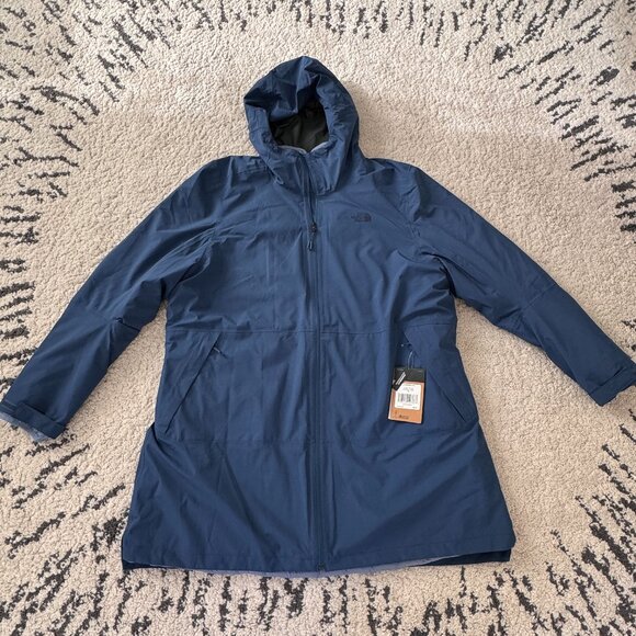 the north face women's tball tri jacket in shady blue size 3xl - Picture 1 of 8
